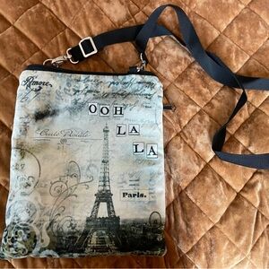 Sally Jean I Love Paris theme cross body purse pre-owned